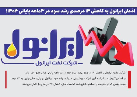 اذعان ایرانول به کاهش ۱۴ درصدی رشد سود در ۳ماهه پایانی ۱۴۰۴!